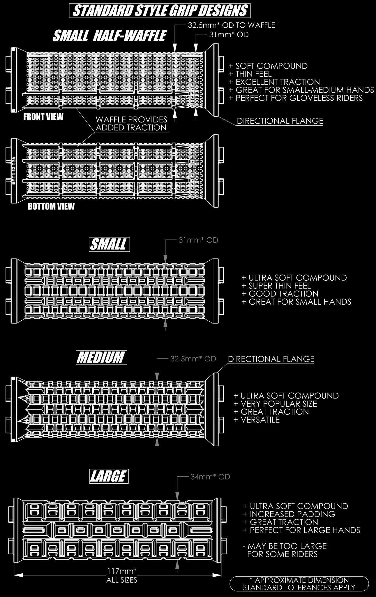 RevGrips Pro Series Standard - Small - Black-Black
