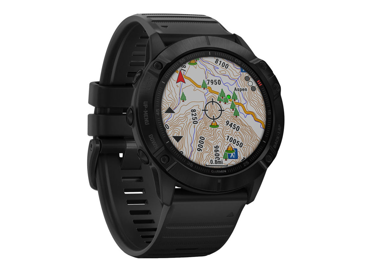 Garmin Fenix 6X Pro GPS Smartwatch - Black Black - Black Band  