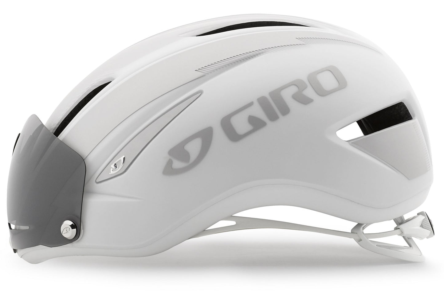 Giro Air Attack Shield Road Helmet - Matt White-Silver Matt White - Silver Large 