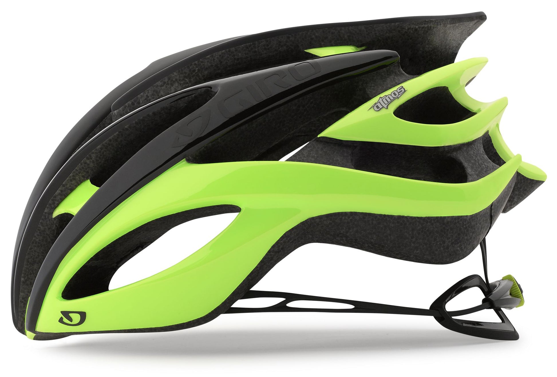 Giro Atmos II Road Helmet - Matt Black-Highlight Yellow Matt Black - Highlight Yellow Medium 