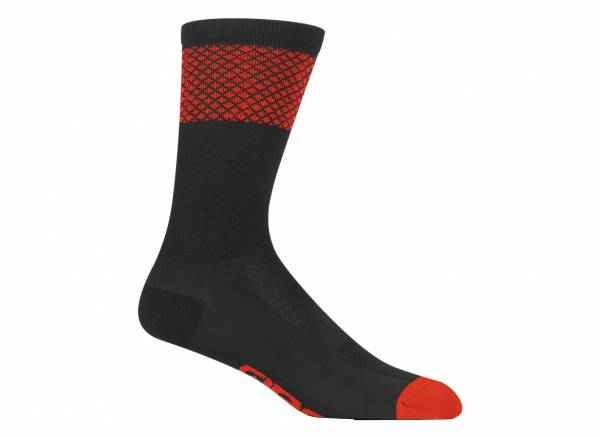 Giro Comp 6" High Rise Sock - Black-Bright Red - 2022 Black - Bright Red Small 