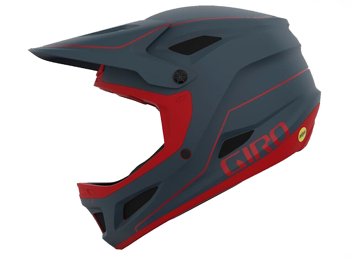 Giro Disciple MIPS Full Face Helmet - Matt Portaro Gray-Red Matt Portaro Gray - Red Small 