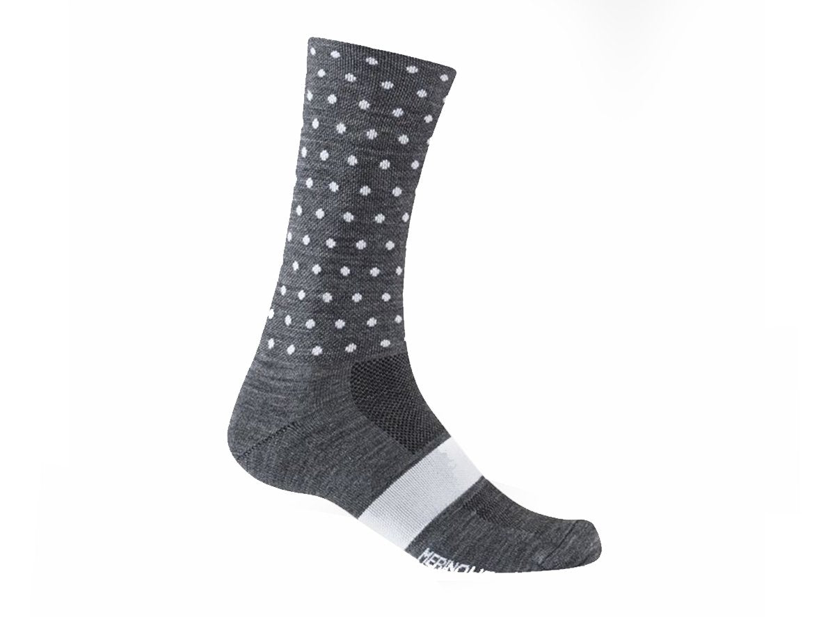 Giro Seasonal Merino Wool Sock - Charcoal-White Dots Charcoal - White Dots Small 