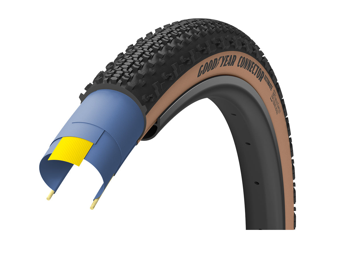 Goodyear Connector S4 Ultimate 700c Gravel Tire - Black-Yellow Skinwall Black - Yellow Skin 35c ULT - TC