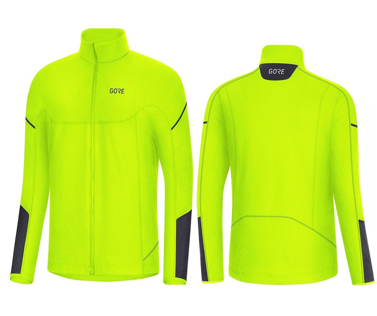 spier Opknappen been Gore Thermo Long Sleeve Zip Shirt - Neon Yellow-Black - Cambria Bike