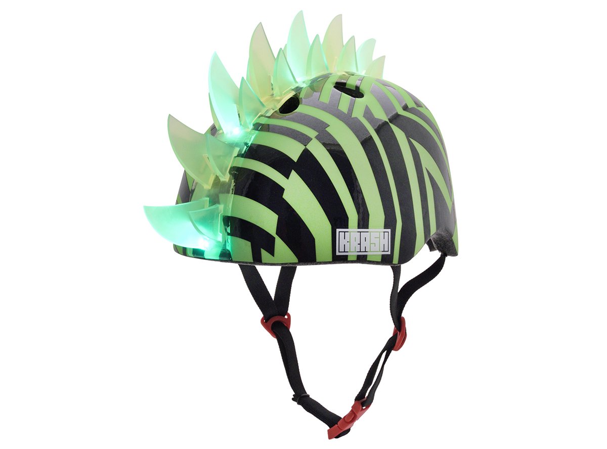 C.Preme Krash Youth Helmet - 8 Plus - Dazzle Green LED Dazzle Green LED One Size 