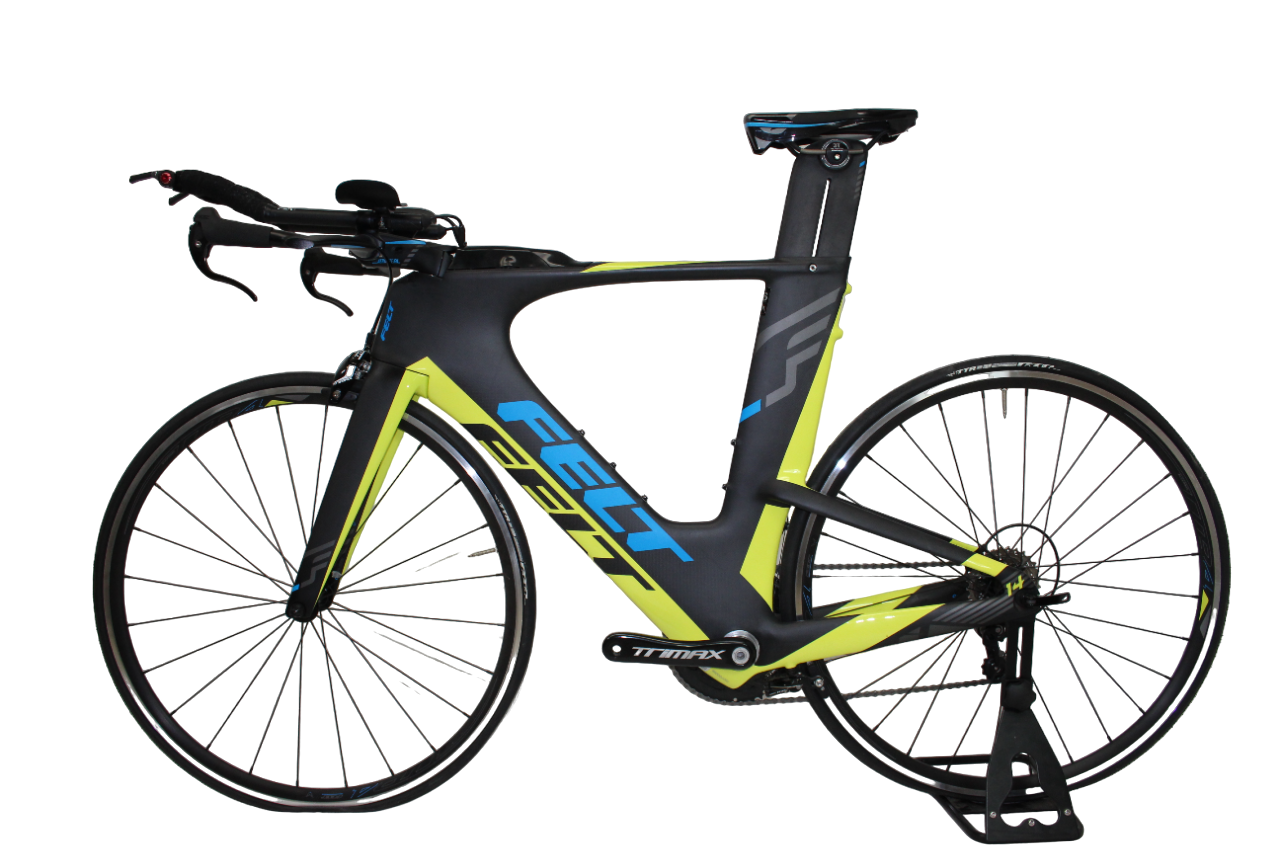 Felt IA 14 70c TT Bike - Matt Carbon-Gloss Fluoro Green-Blue - BLEM