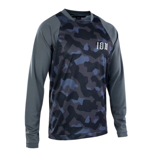 ION Scrub Long Sleeve MTB Jersey - Gray - 2022 898 Gray Small 