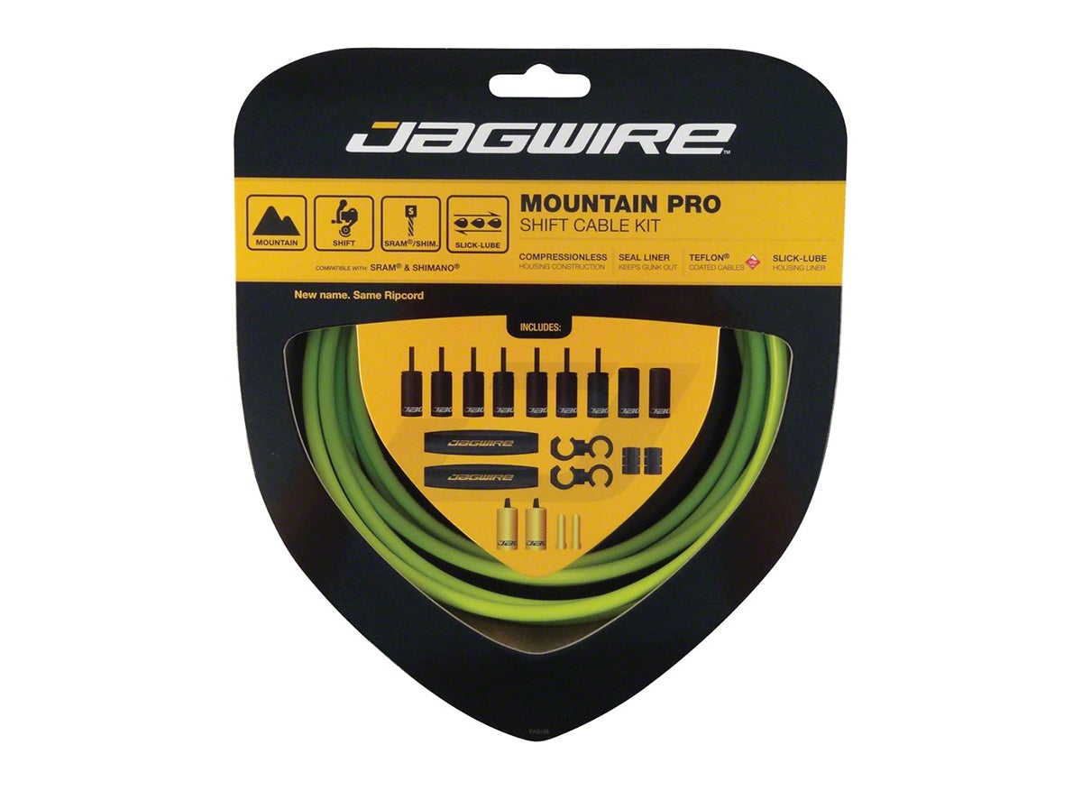 Jagwire Mountain Pro Shift Cable Kit Organic Green Cambria Bike