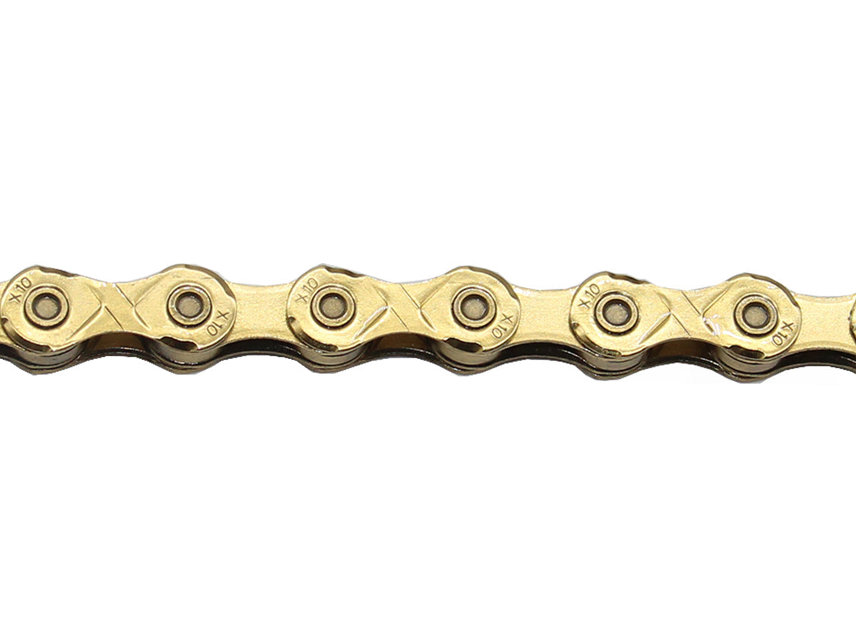 KMC X10 Ti-Nitrate 10 Spd Chain Gold 114 Links - 10 Speed 