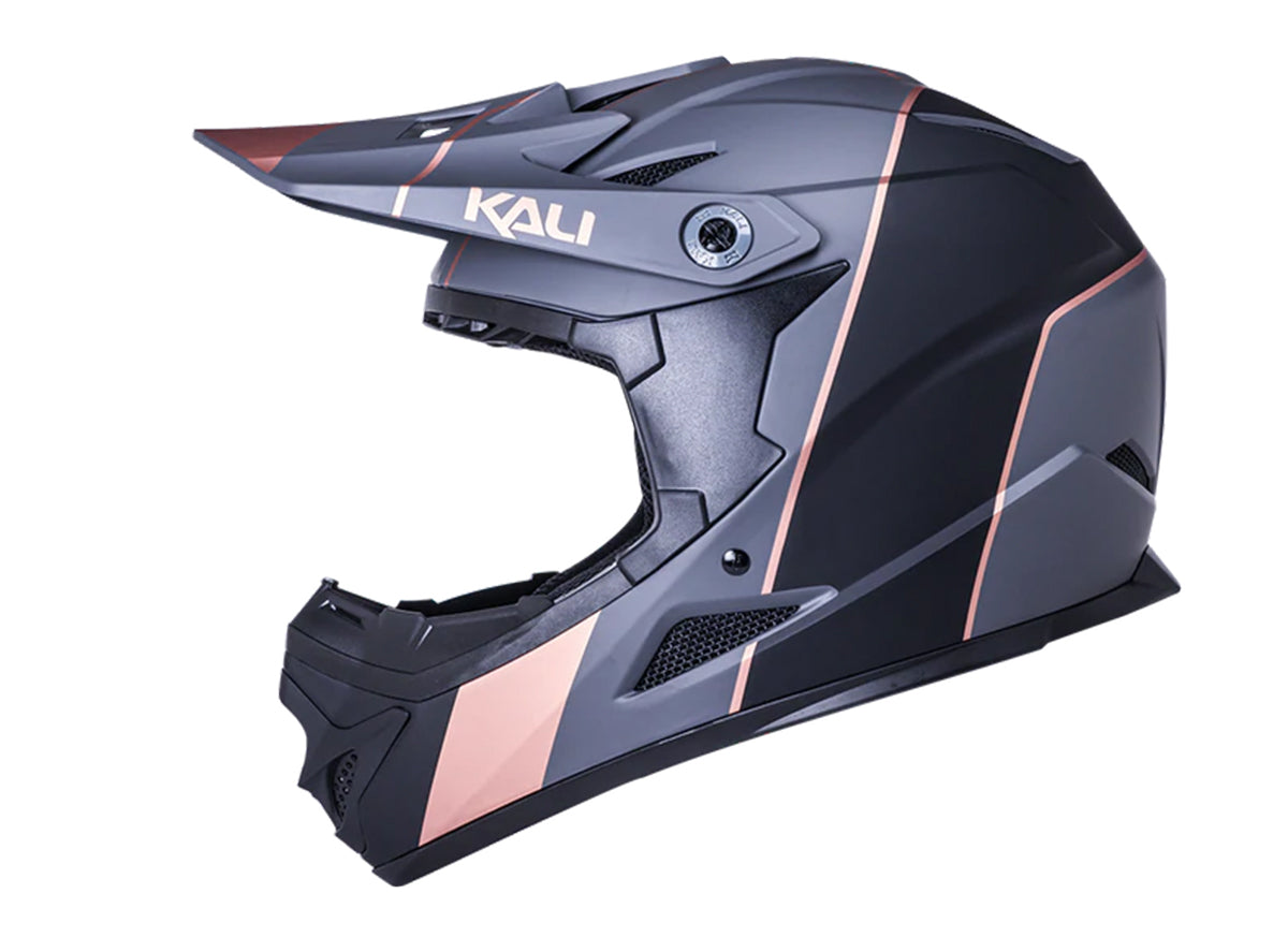 Kali Zoka Full Face Helmet - Youth - Stripe Matt Black-Bronze