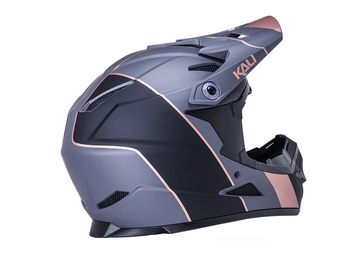 Kali Zoka Full Face Helmet - Youth - Stripe Matt Black-Bronze