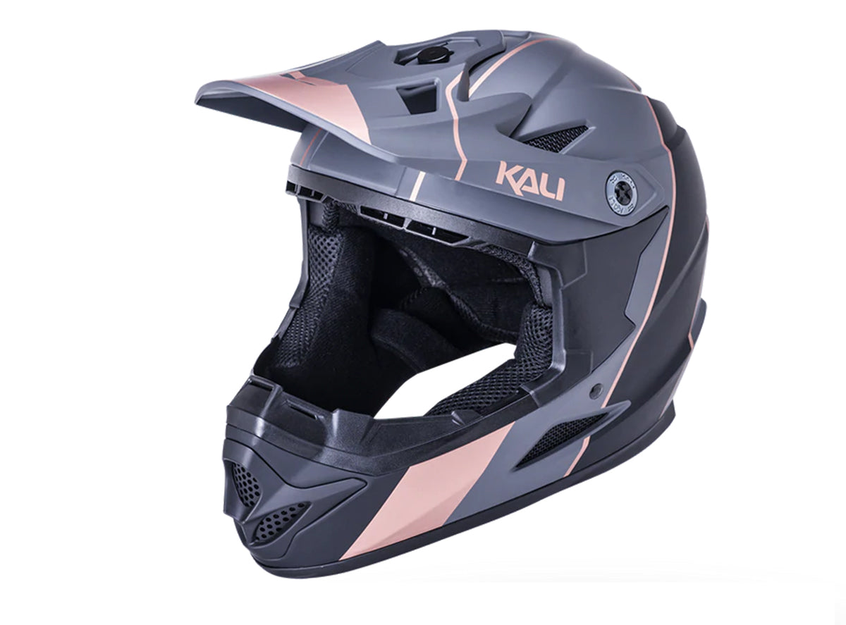 Kali Zoka Full Face Helmet - Youth - Stripe Matt Black-Bronze Matt Black - Bronze Medium 