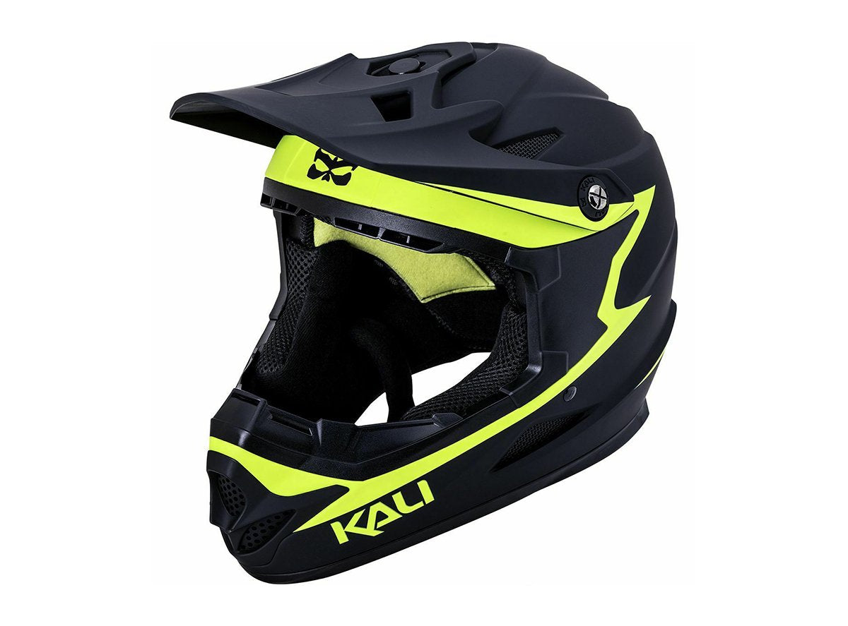 Kali Zoka Full Face Helmet - Rekoning - Youth - Matt Black-Fluo Yellow Matt Black - Fluo Yellow Medium 