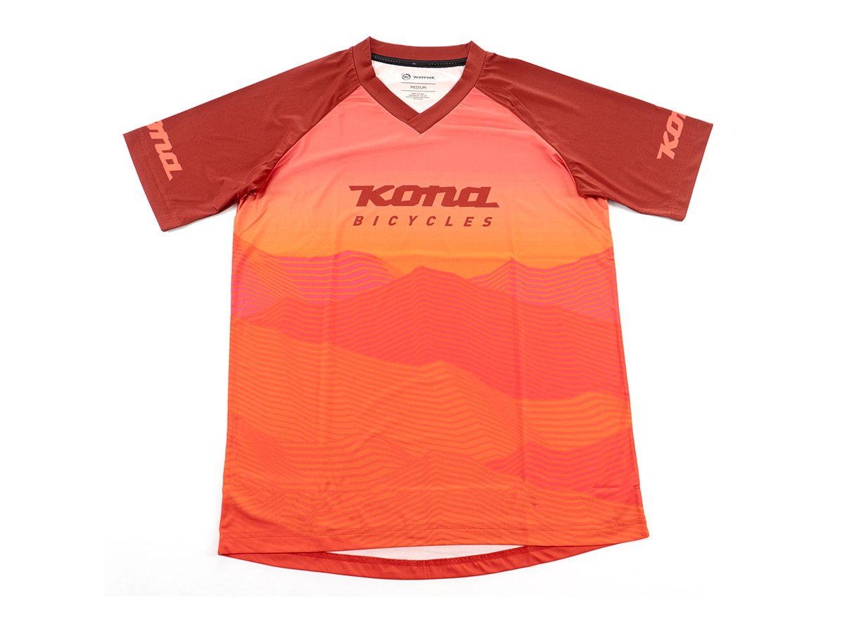 Kona Mountain Short Sleeve MTB Jersey - Orange Orange Small 