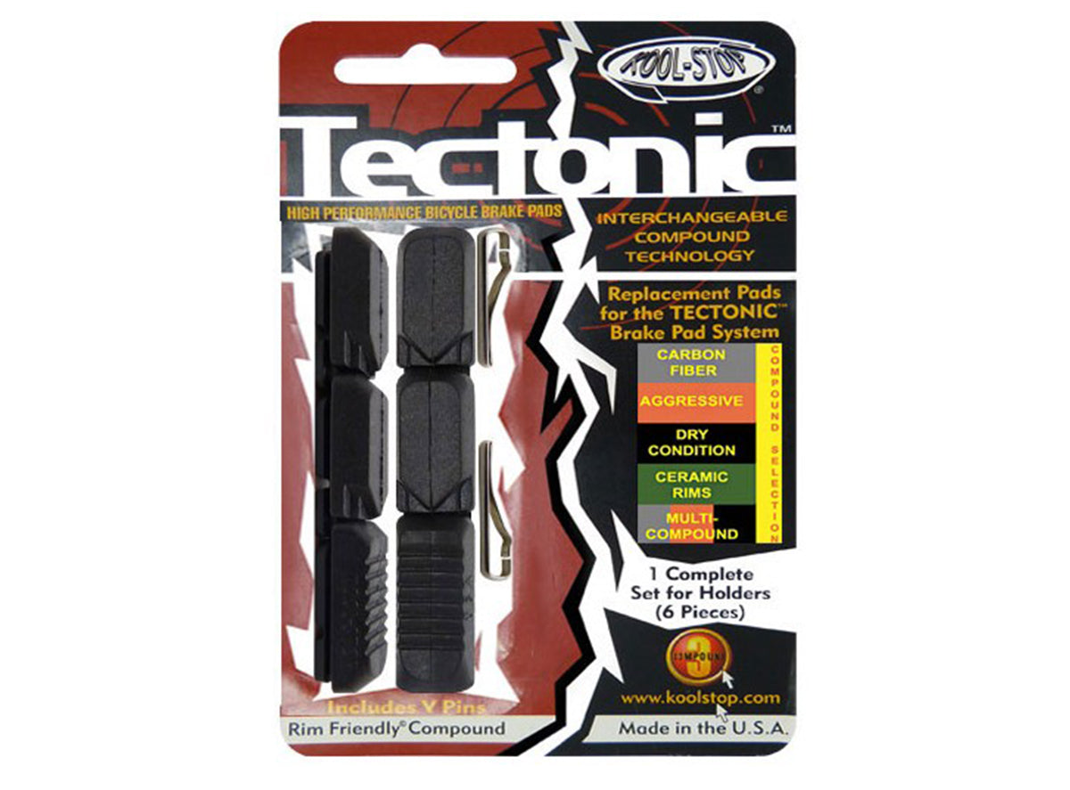 Kool Stop Tectonic High Performance Brake Pad Inserts - Black Black Carbon Fiber Compound 