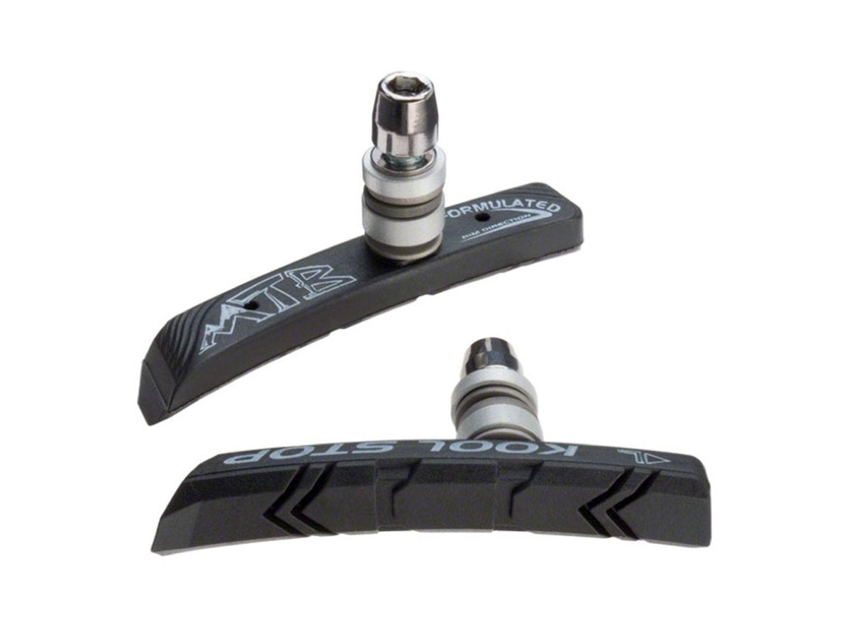 Kool Stop MTB V-Brake Pads - Threaded Post - Black Black Single Compound 