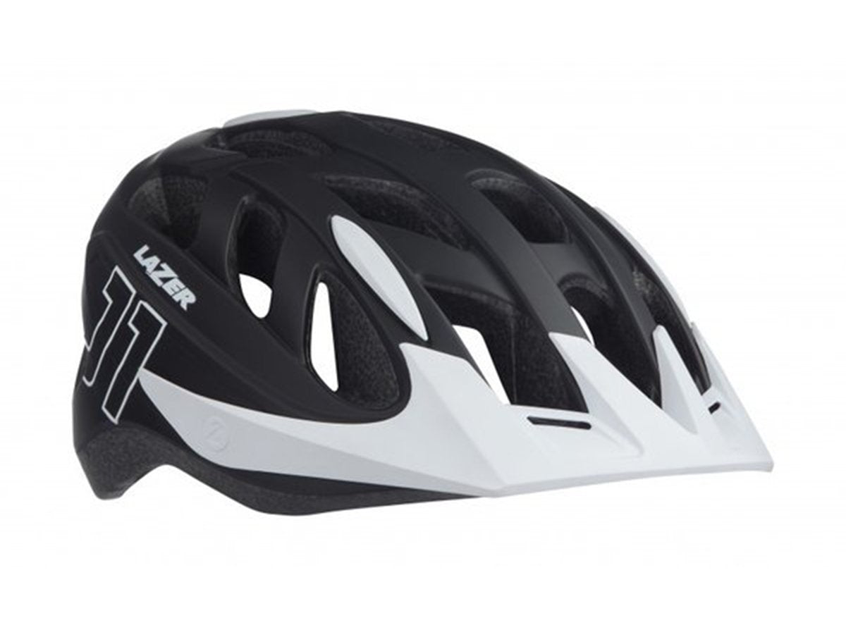 Lazer J1 MTB Helmet - Matt Black-White - 2020 Matt Black - White One Size Rear Mounted LED Light