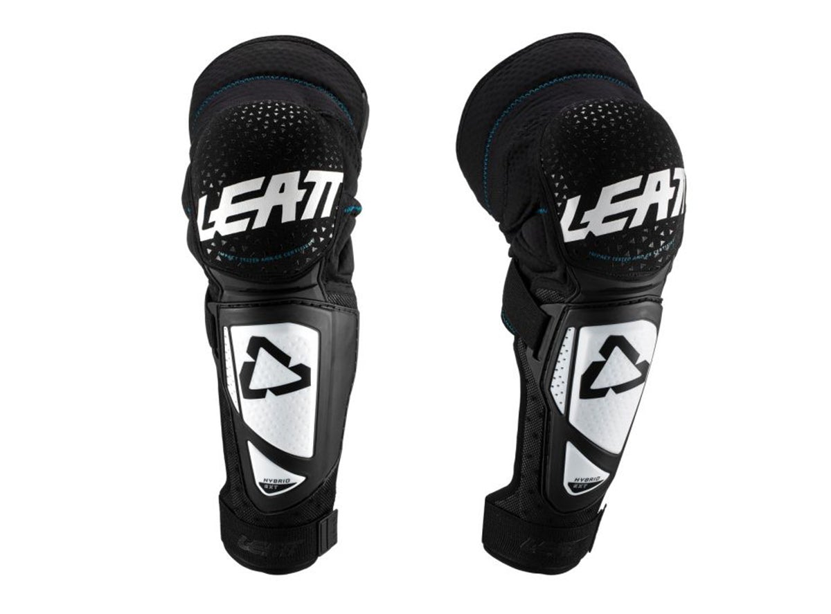 Leatt 3DF Hybrid EXT Junior Knee & Shin Guard - White-Black White - Black One Size 