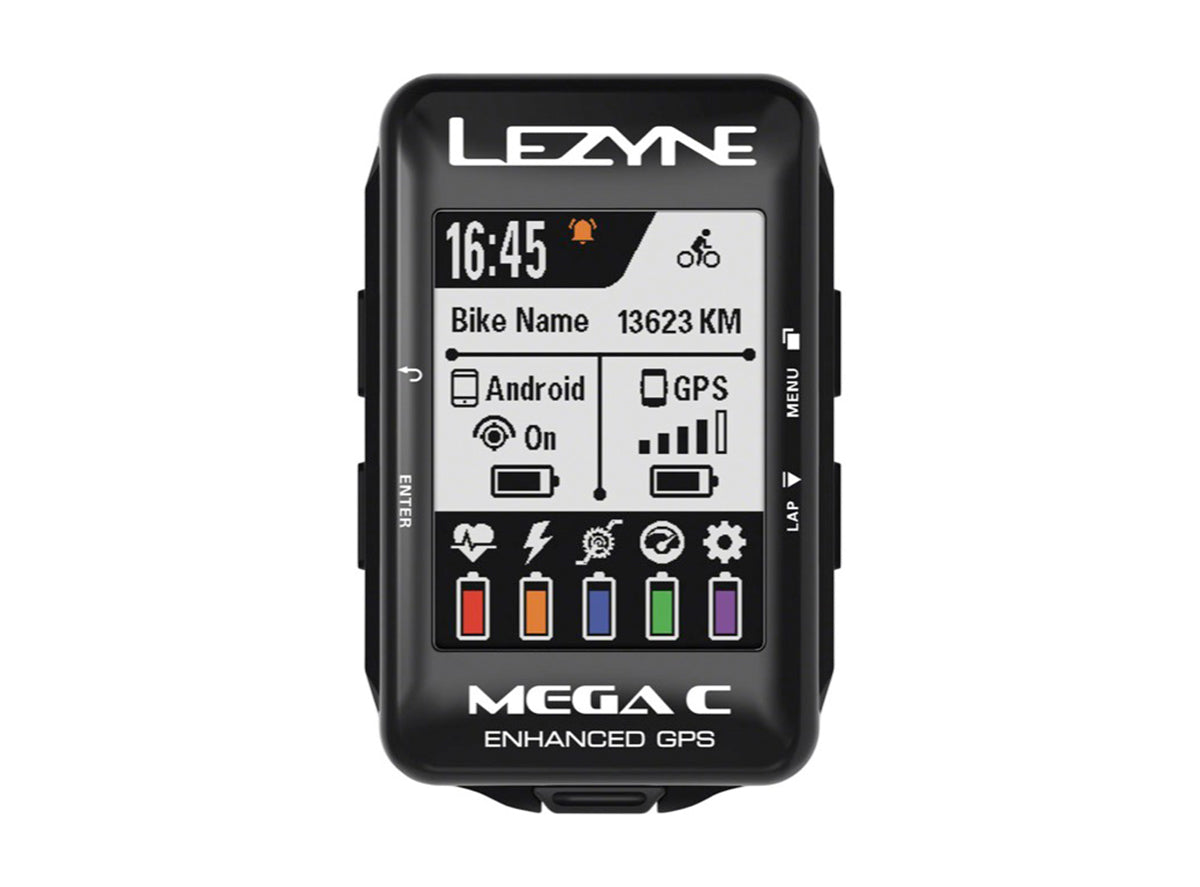 Lezyne Mega C GPS Cycling Computer Black Unit 