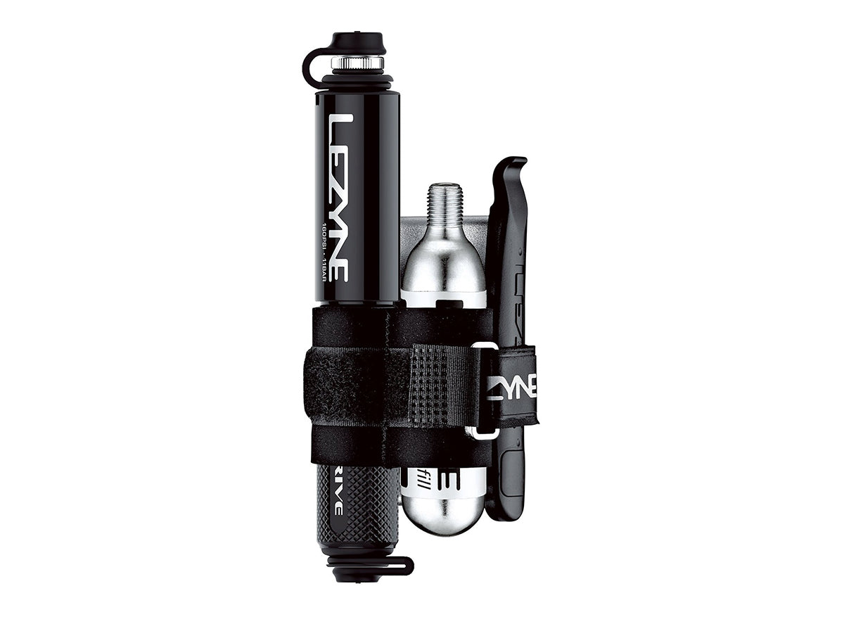 Lezyne Pocket Drive Loaded Mini Pump Black Presta / Schrader Includes Lever Kit and 20g CO2
