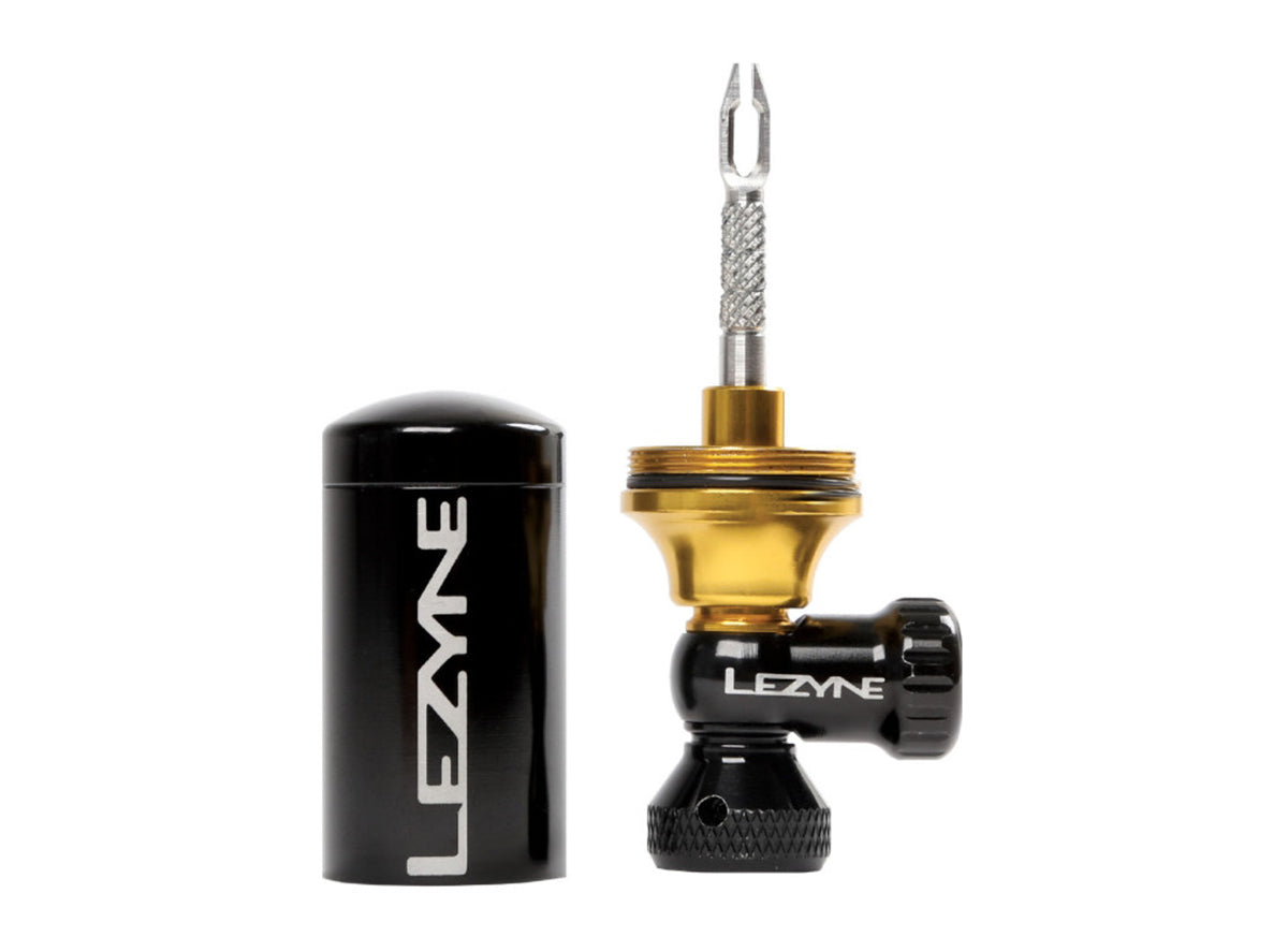 Lezyne Tubeless CO2 Blaster Black - Silver Head with Reamer and Plug Tool 
