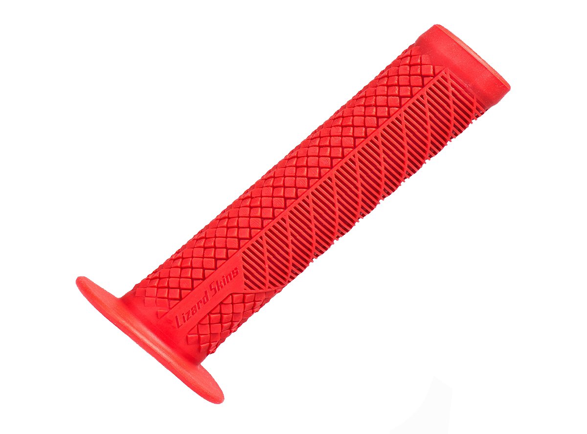 Lizard Skins Single Compound Charger Evo Grips w/Flange - Red Red  