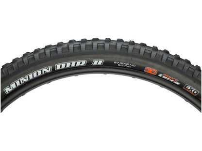 Maxxis Minion DHR II 27.5" Folding MTB Tire - WT Wide Trail Black 2.4" (3C)MaxxTerra - (TR)Tubeless Ready - (EXO)EXO Sidewall - 120TPI