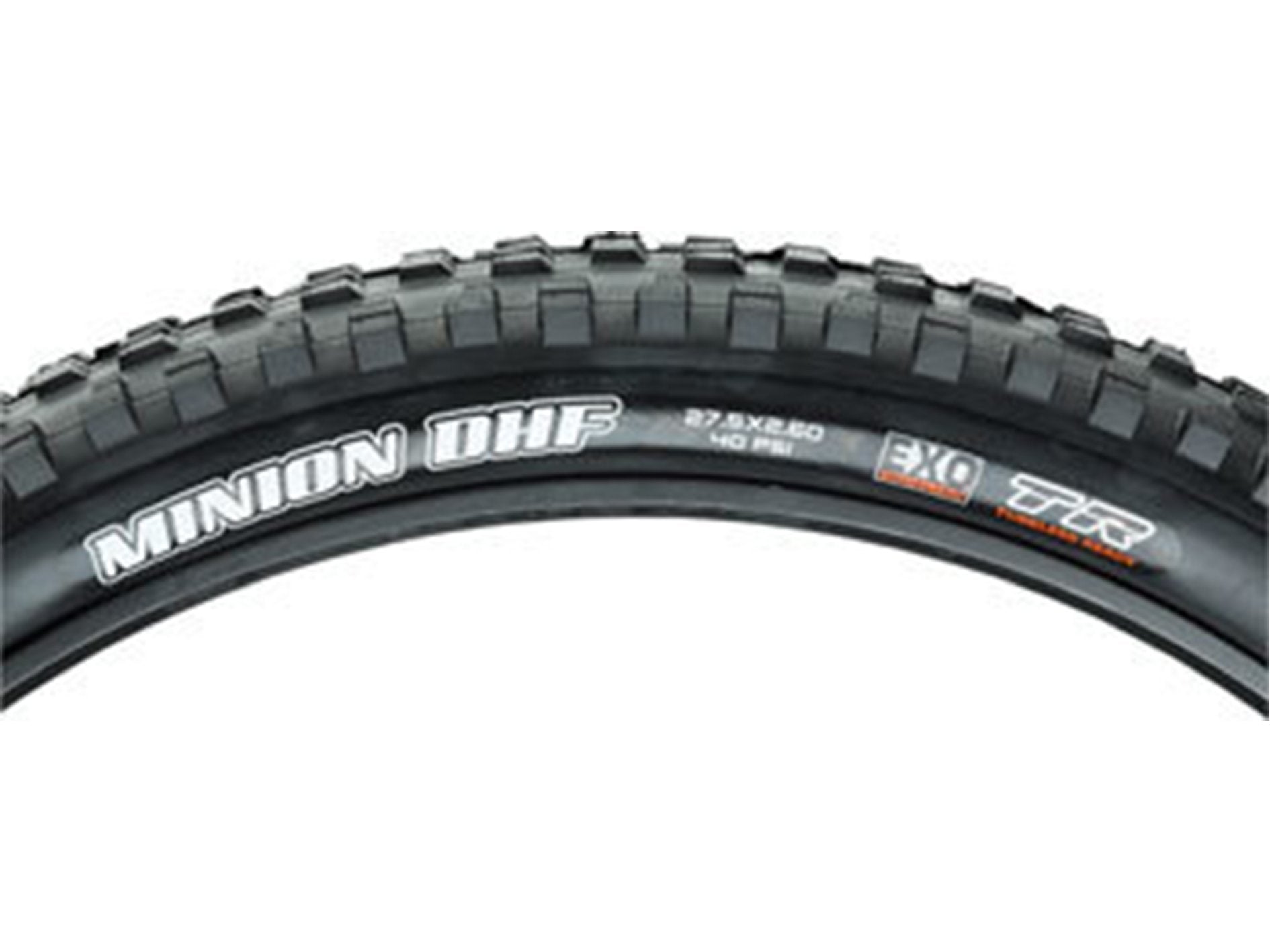 Maxxis Minion DHF 27.5" Folding MTB Tire - WT Wide Trail - EXO Black 2.5" (DC)Dual Compound - (TR)Tubeless Ready - (EXO)EXO Sidewall - 60TPI