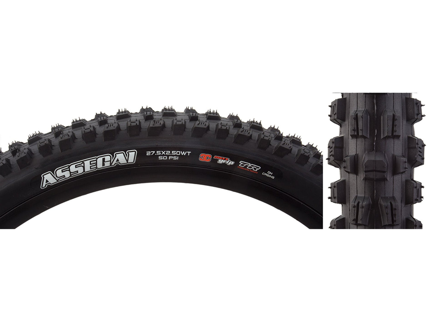 Maxxis Assegai 27.5" Folding DH Tire Black 2.5" (3C)MaxxGrip - (TR)Tubeless Ready - 60x2TPI