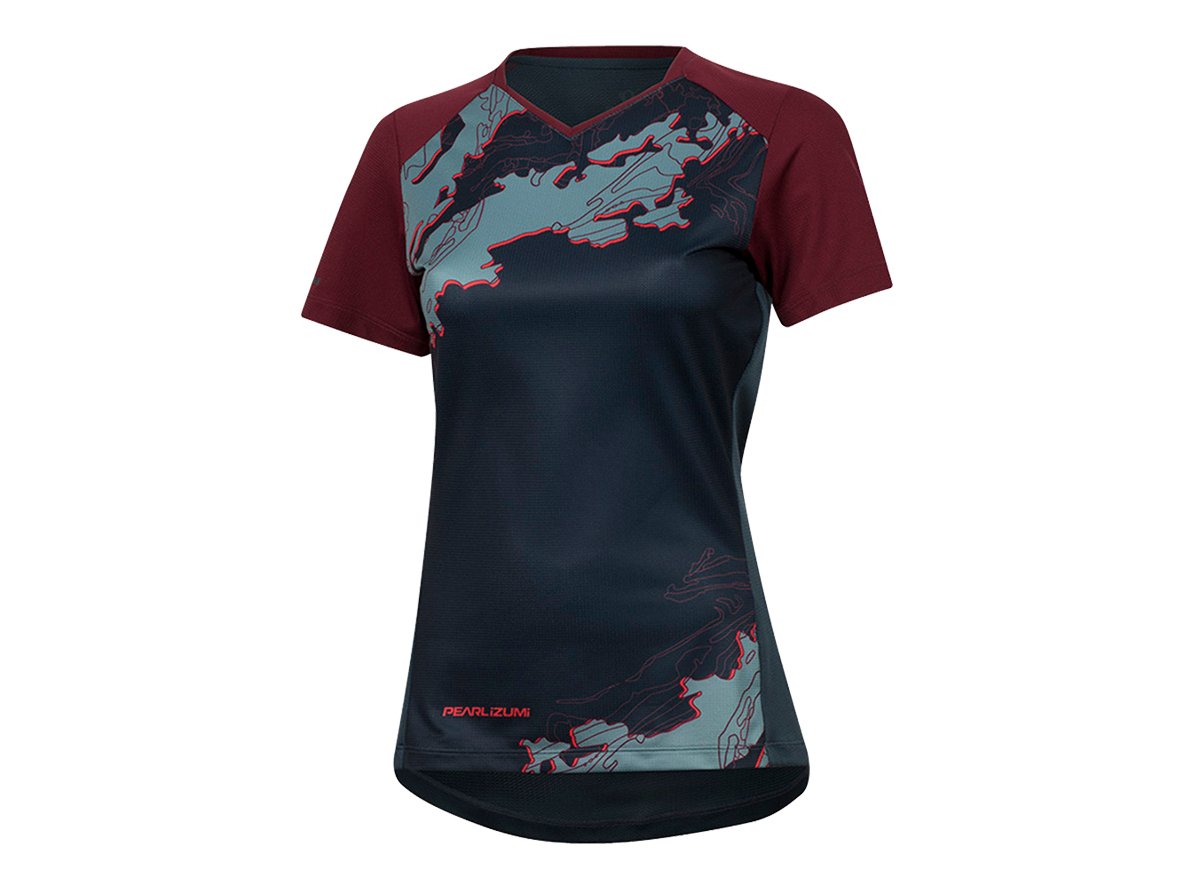 Pearl Izumi Launch Short Sleeve MTB Jersey - Womens - Midnight Navy-Port Composite Midnight Navy - Port Composite X-Small 