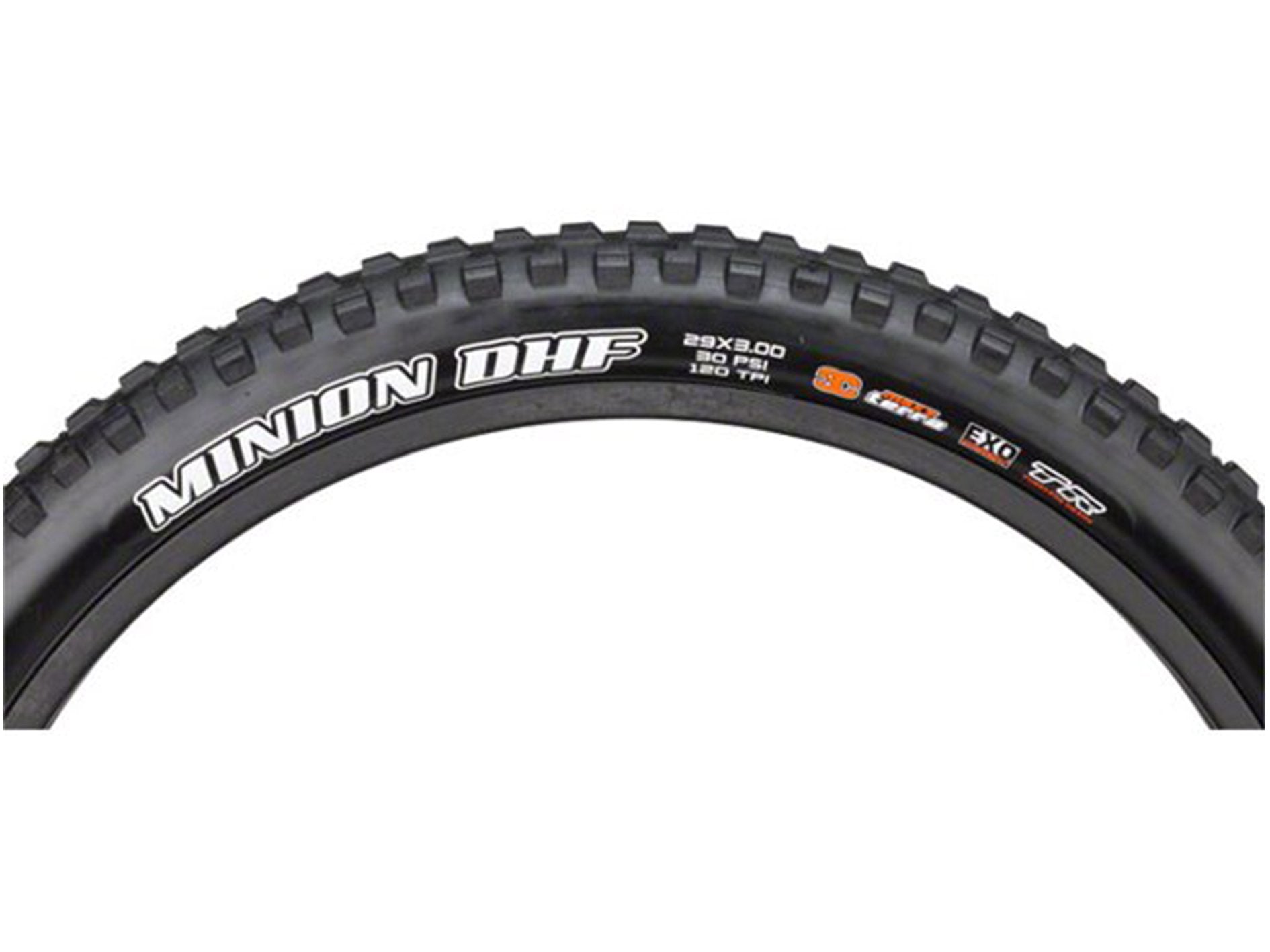 Maxxis Minion DHF 29" Folding MTB Tire - EXO - 2019 Black 3.0" (3C)MaxxTerra - (TR)Tubeless Ready - (EXO)EXO Sidewall - 120TPI