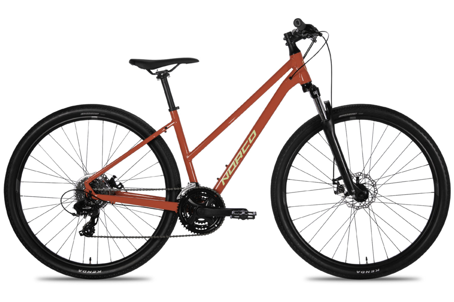 red womens bicycle Norco XFR 3 700c Step-Thru Bike - Womens - Red-Green