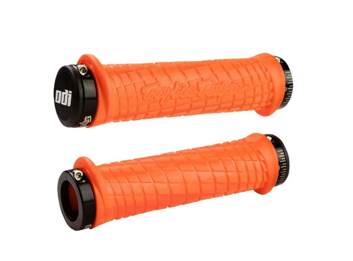 ODI Troy Lee Lock-On Bonus Pack Grips - Orange Orange Black Clamp 