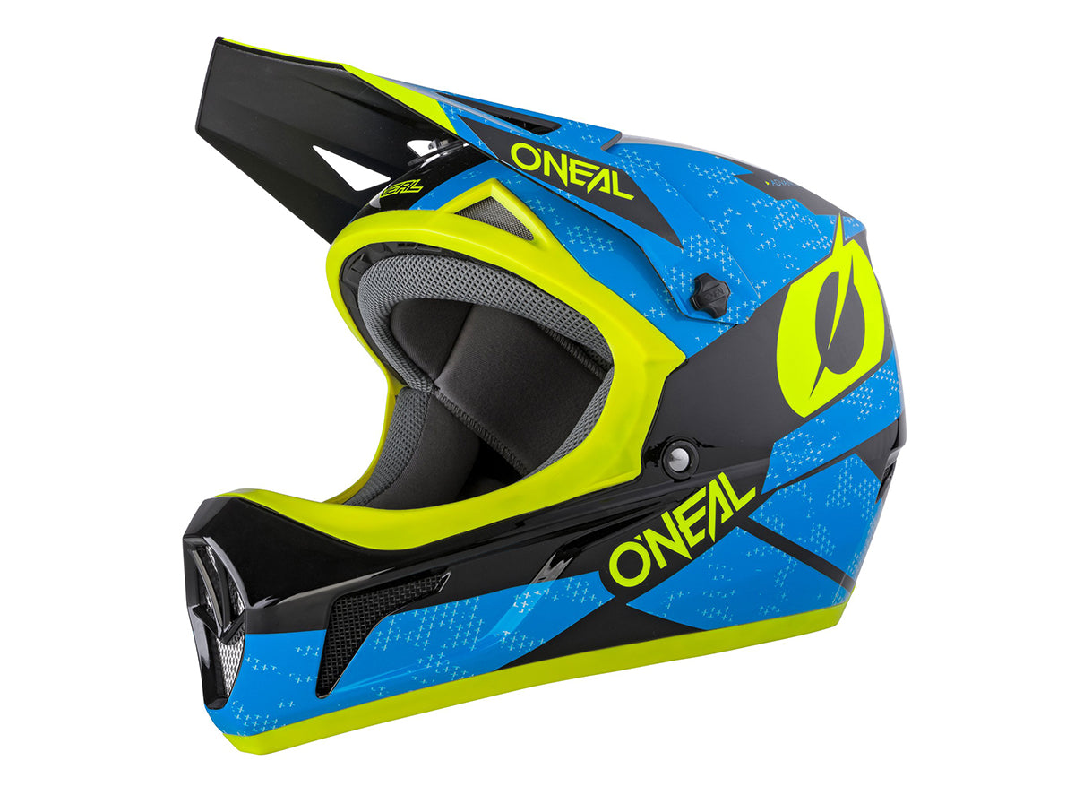 O'Neal Sonus Deft Full Face Helmet - Blue-Neon Yellow Blue - Neon Yellow Small 