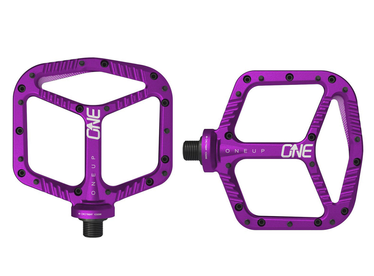 OneUp Aluminum Platform Pedals Purple Cambria Bike