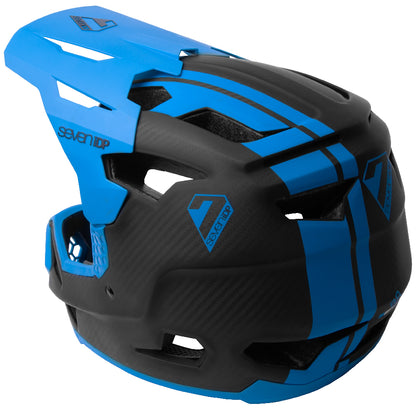 7 iDP Project.23 Carbon Full Face Helmet - Raw Carbon-Gloss Electric Blue