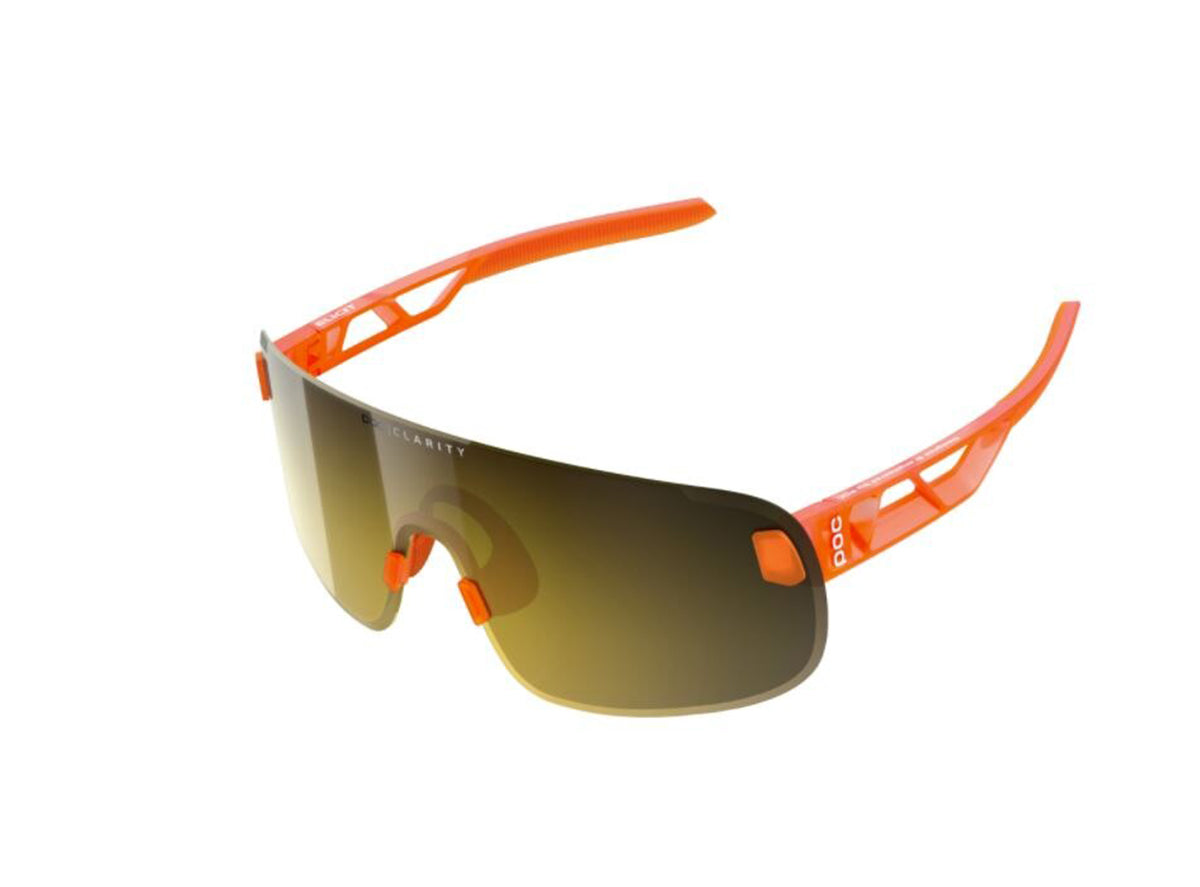 POC Elicit Sunglasses - Fluorescent Orange Translucent Fluorescent Orange Translucent Violet - Gold Mirror Lens 