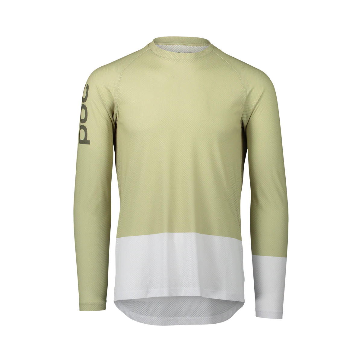 POC Pure Long Sleeve MTB Jersey - Prehnite Green-Hydrogen White Prehnite Green - Hydrogen White X-Small 