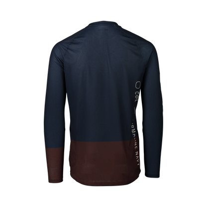 POC Pure Long Sleeve MTB Jersey - Turmaline Navy-Axinite Brown