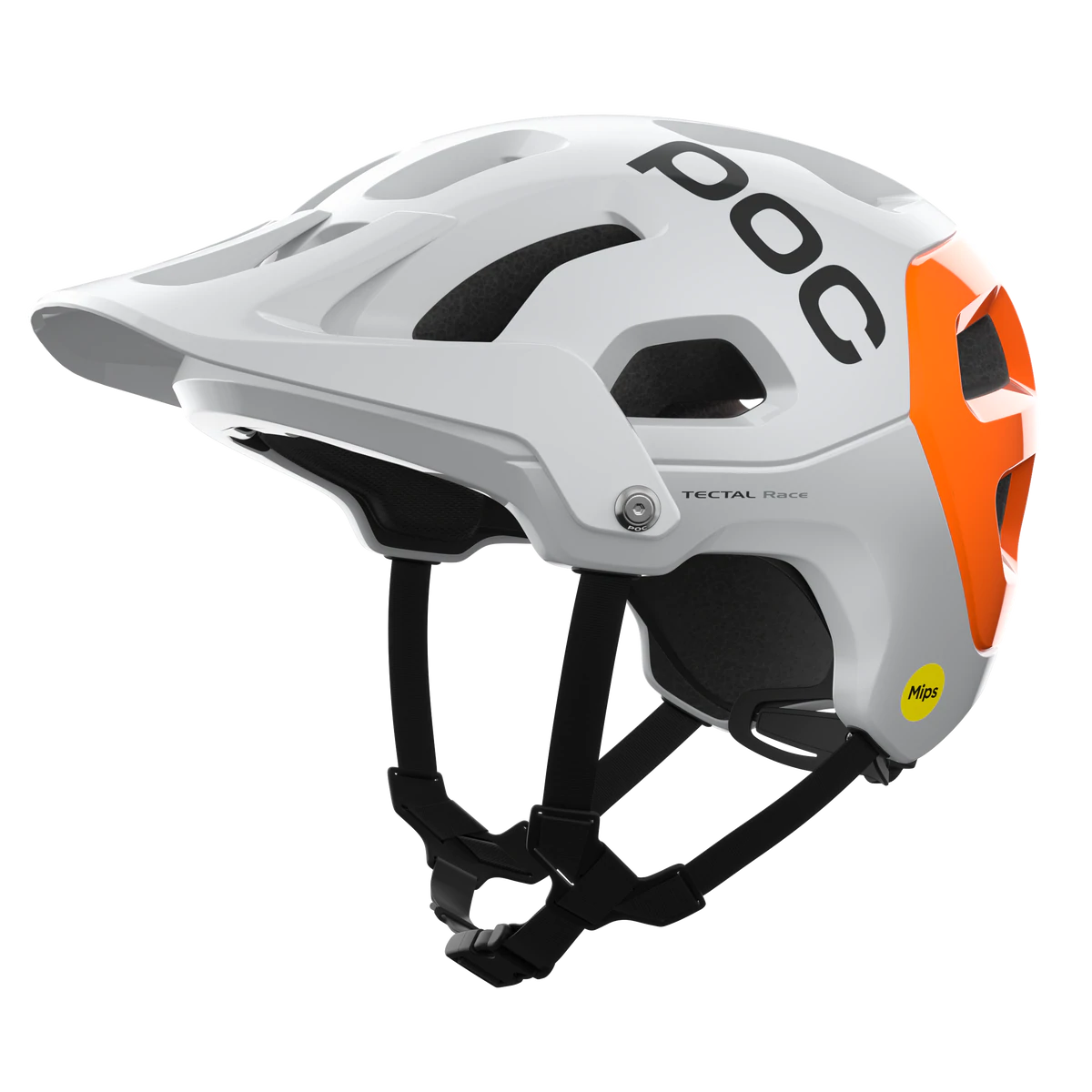 POC Tectal Race MIPS NFC MTB Helmet - Hydrogen White-Fluorescent Orange Avip Hydrogen White - Fluorescent Orange Avip Small 