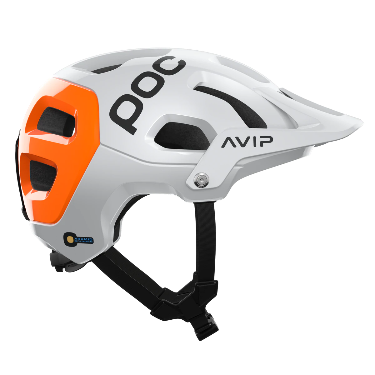 POC Tectal Race MIPS NFC MTB Helmet - Hydrogen White-Fluorescent Orange Avip