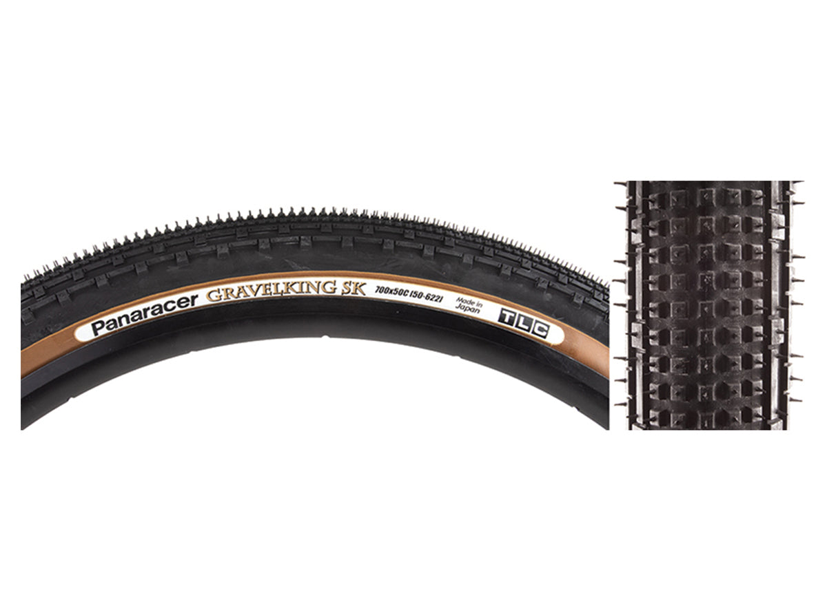 Panaracer GravelKing SK 700c Folding Cyclocross Tire - Black-Brown Black - Brown 50c 
