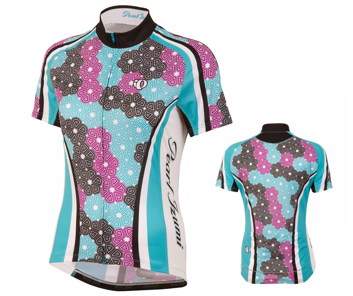 Pearl Izumi Elite LTD Short Sleeve Road Jersey - Womens - Fleur-Scuba Blue Fleurette Scuba Blue Medium 
