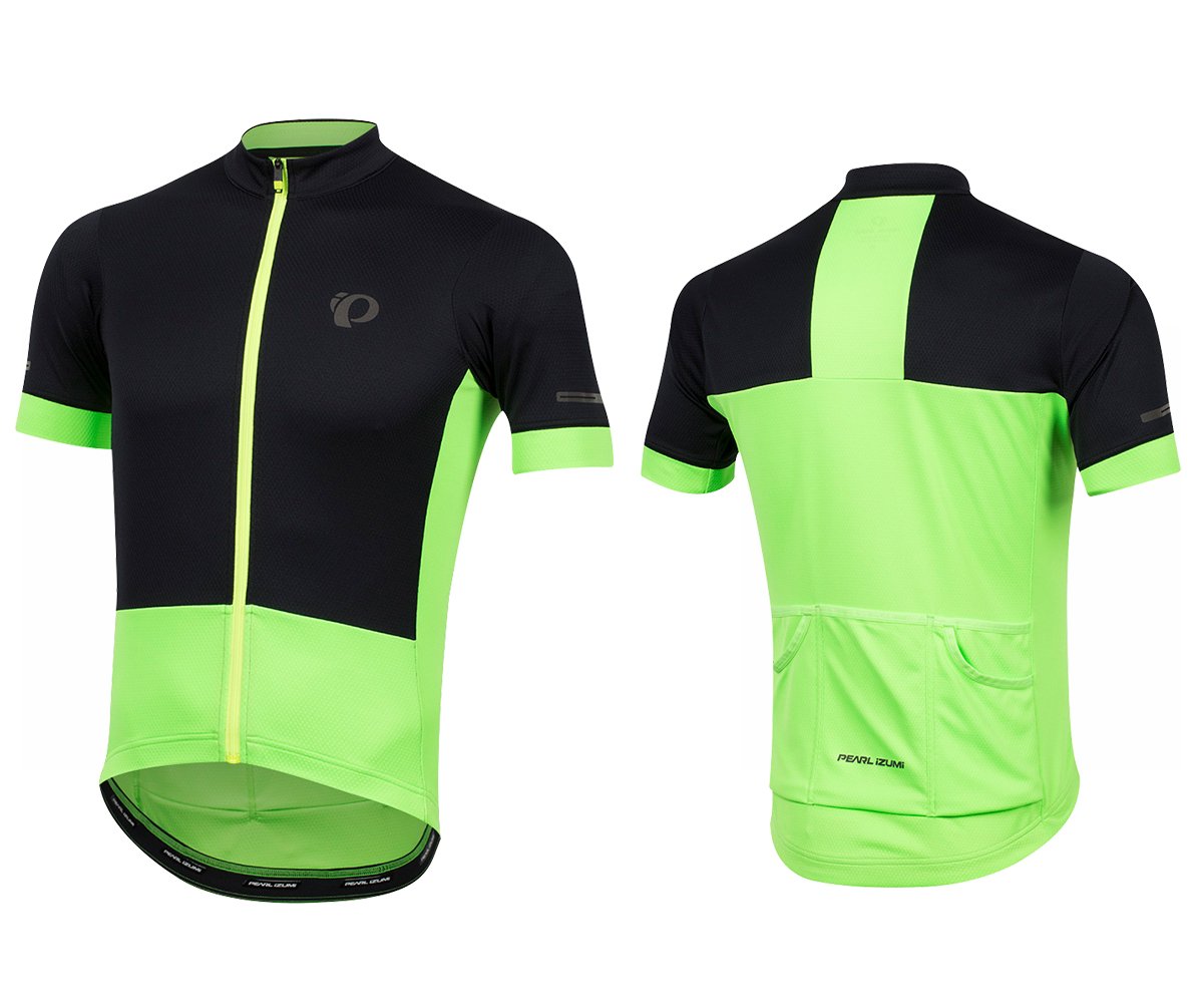 Pearl Izumi Elite Escape Short Sleeve Road Jersey - Black-Screaming Green Black - Screaming Green X-Small 