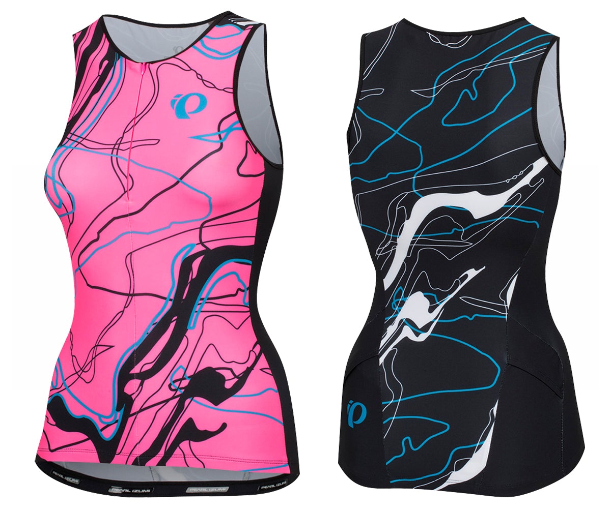 Pearl Izumi Elite Pursuit Graphic Tri Singlet - Womens - Screaming Pink Composite Screaming Pink Composite Medium 