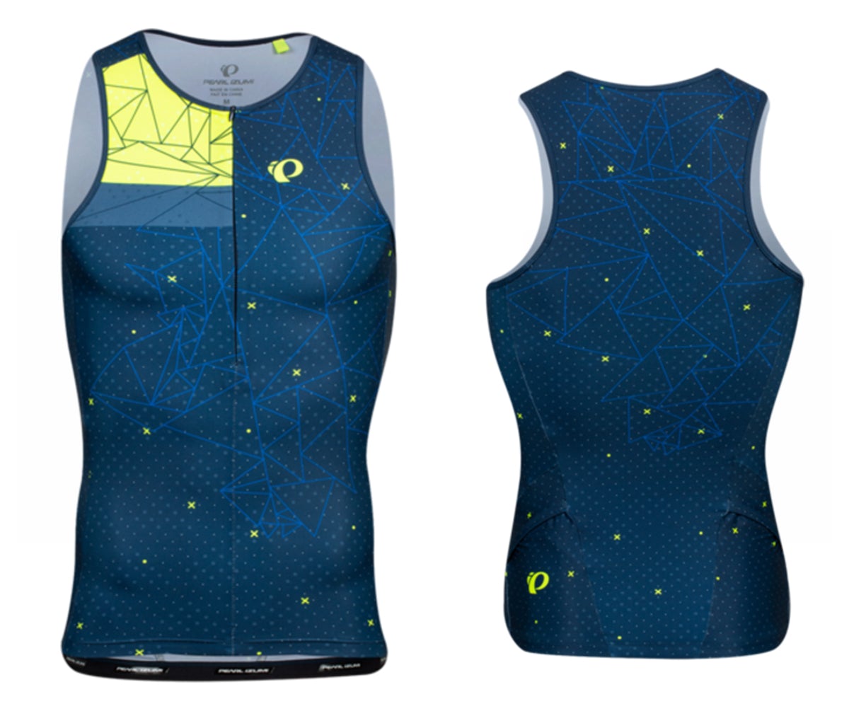 Pearl Izumi Elite Pursuit Graphic Tri Singlet - Navy-Screaming Yellow Perplex Navy - Screaming Yellow Perplex Large 