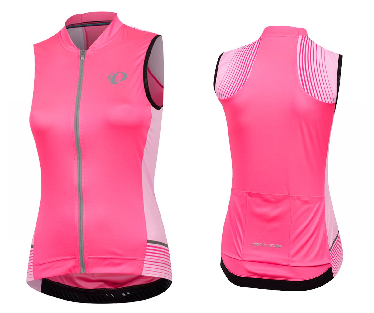 Pearl Izumi Elite Pursuit Sleeveless Road Jersey - Womens - Screaming Pink Diffuse Screaming Pink Diffuse X-Small 