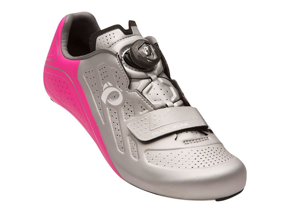 Pearl Izumi Elite v5 Road Shoe - Womens - Silver-Pink Glo Silver - Pink Glo EU 36 