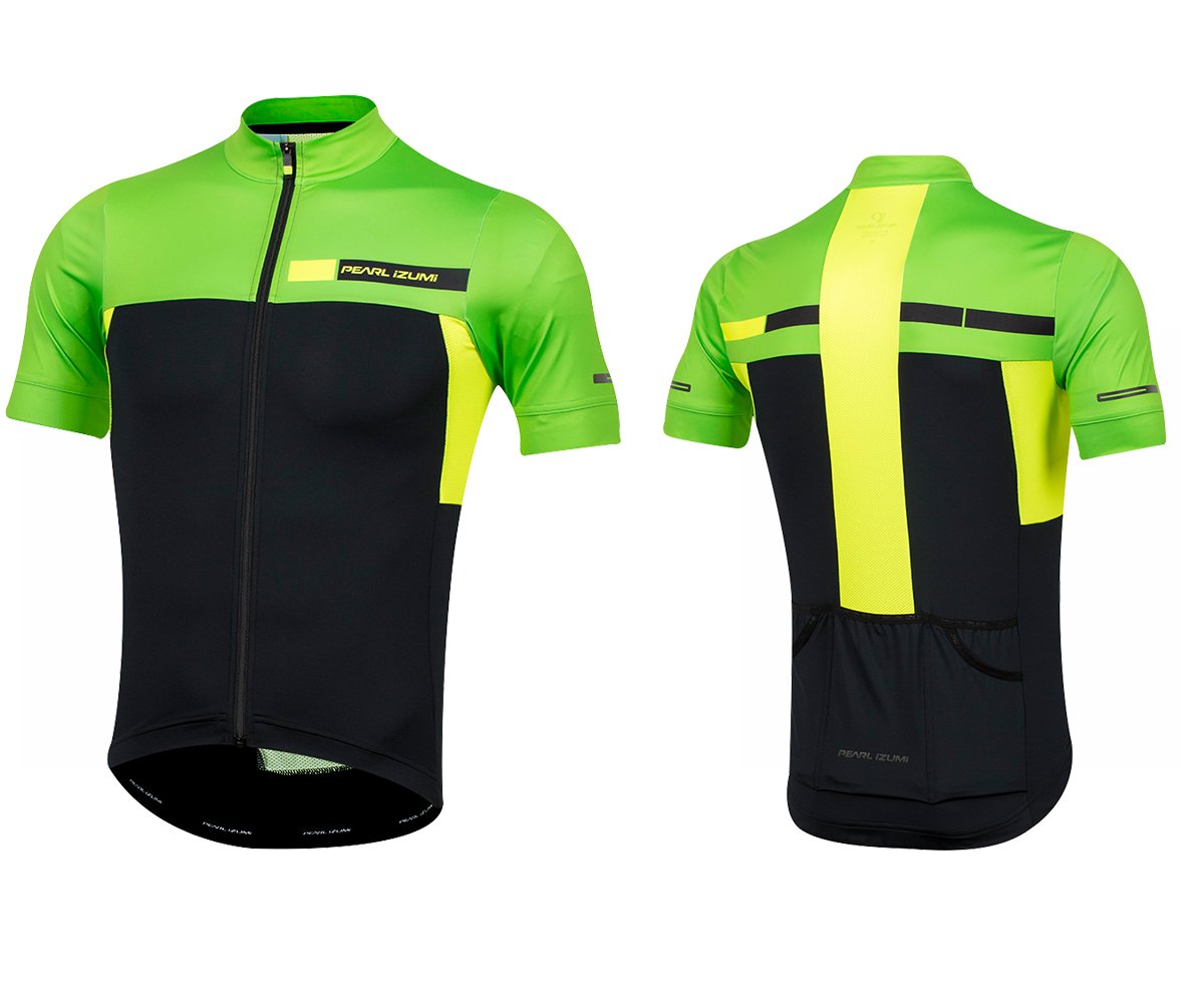 Pearl Izumi PRO Escape Short Sleeve Road Jersey - Black-Screaming Green Coast Black - Screaming Green Coast Small 